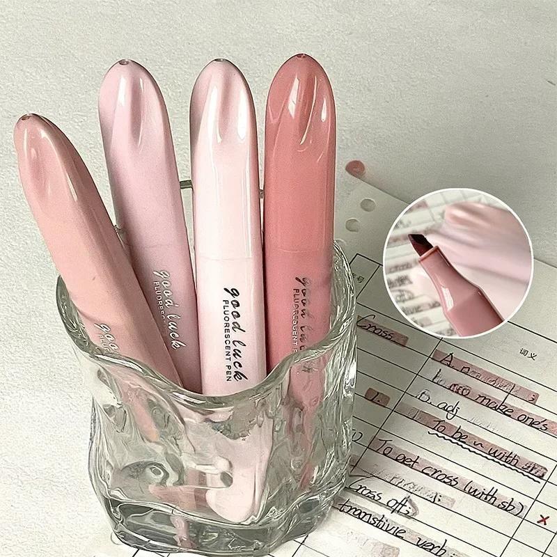 4pcs/set Simplicity Gradient Color Series Paint Marker Fashion Stationery Key Words Highlighter Marker Pen Lovely Scrapbook Pen