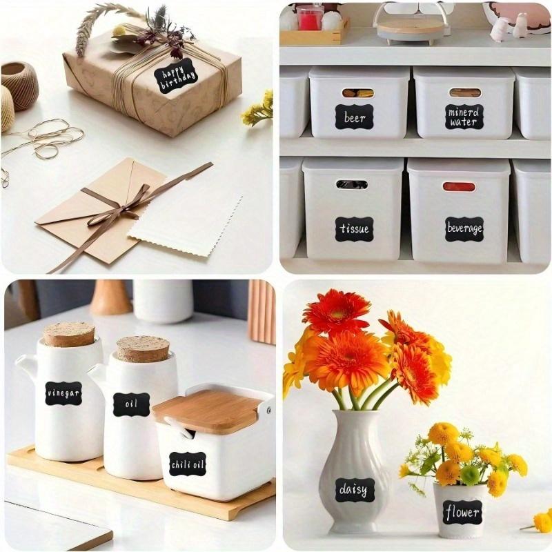 [Waterproof Labels With Tag Pens Included] 120pcs+Reusable Waterproof Blackboard Labels With Tag Pens