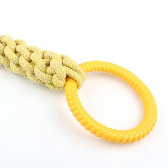 Pet Toy Double Loop Design Cotton Rope Interactive Puppy Chew Toy Bite-resistant Teeth Oral Health Safe Chew Toy