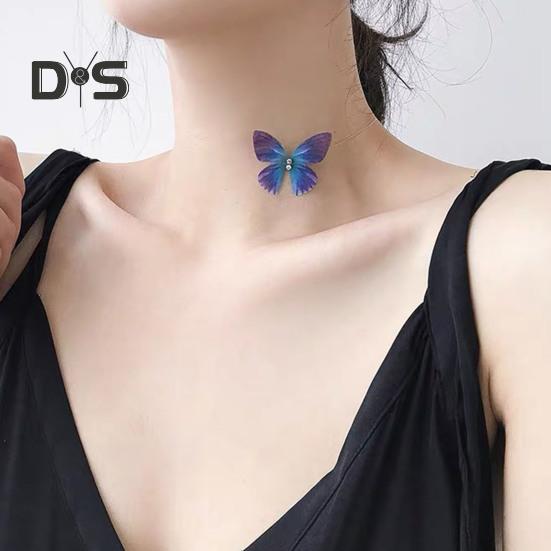 Schmetterlings-Halskette, Boho-Stil, unsichtbare Kette, Schmetterlingsfee-Halskette, transparente Angelschnur-Halskette für Frauen und Mädchen