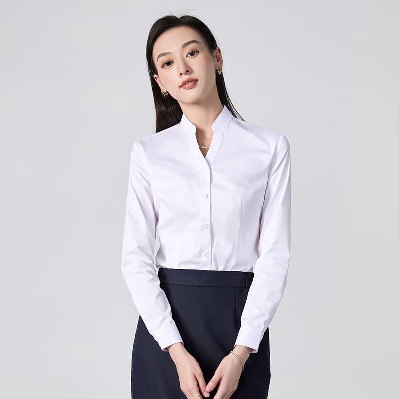 Women's Long-Sleeve Stand Collar Professional Shirt
