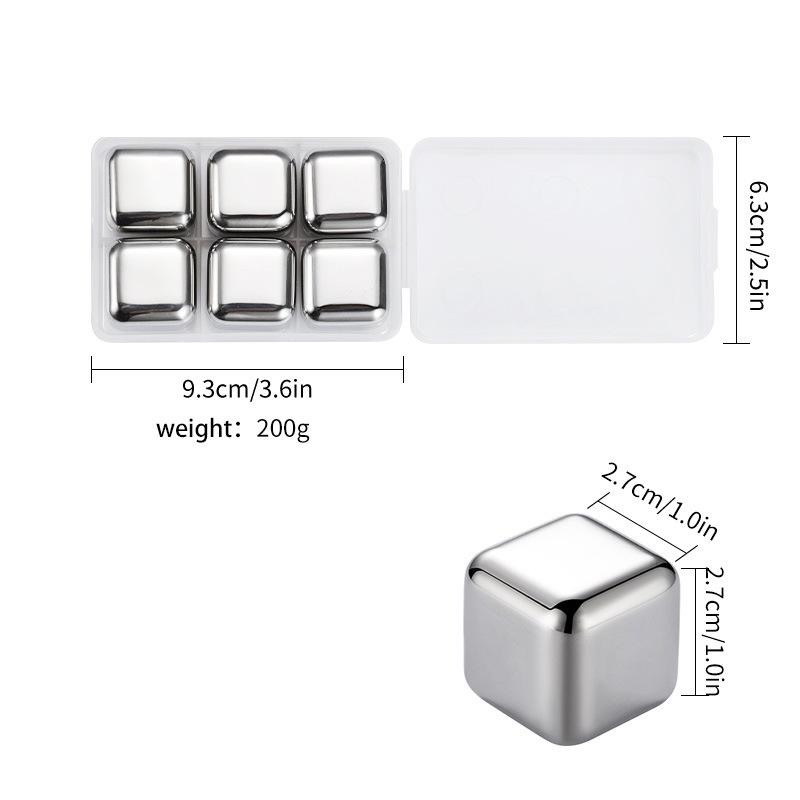 304 Stainless Steel Ice Cube Metal Ice Hockey Whisky Chilled Beer Ice Tartar Bar Wine Set YSH