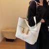 2023 New Winter Street Style Large Corduroy Tote Handbag With Zipper Closure