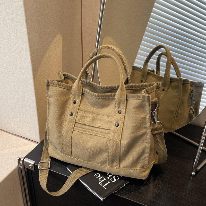 Amazon Canvas Portable Tote Bag Women's 2025 New High-end Shoulder Messenger Bag