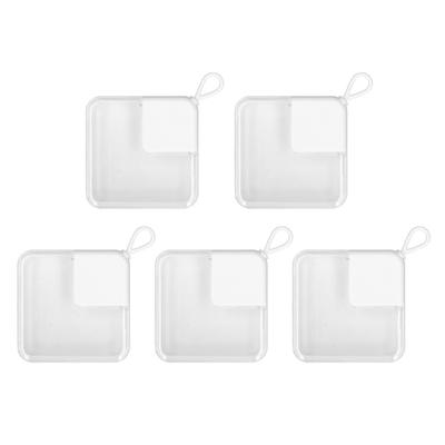 5 Stück Puderquasten Aufbewahrungsbox Halter Set Tragbar Weiß Nagelspitzen Behälter Etui für Perlen Ohrstecker
