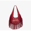 Yogodlns Fashion Personality Women's Underarm Bag Retro Leather Texture Tassel Rivet Bag Versatile Simple Trend Shoulder Bag