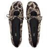 Zara Versatile Commuter Printed Pleated Bow Ballet Casual Flats 1cm Women Flats Snake-Print 13503510-38