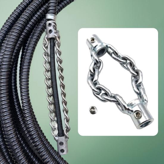 Flex-Shaft Sewer Descaling Chain Push-Type Rotary Cable Sewer Dredge Spring Drain Clog Remover PVC Pipe Maintenance Tool
