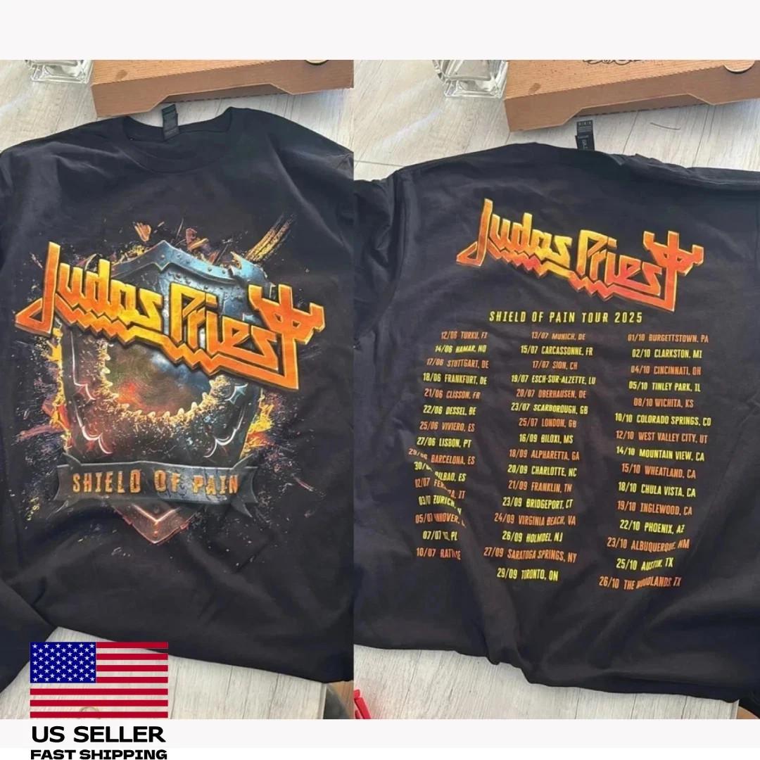 

Горячая распродажа Мерч футболка Judas Priest Shield of Pain Tour 2025 Все размеры 4XL