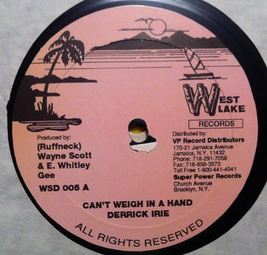 

LP Record DERRICK IRIE ROUND HEAD Cant Weigh In A Hand Shuffle Up WSD005 WEST LAKE RECOR Jamaica Reggae Ska Dub Used