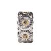 Exquisite Classic Series wire drawing craft Shiny Gardenia flower rings for women Copper plating Single Row crystal ring Zircon