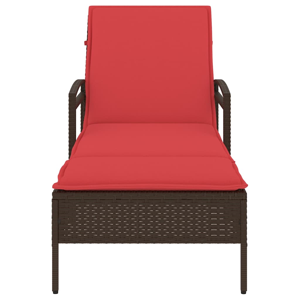 With Cushions Brown 63 X 200 X 81 Cm, Poly Rattan