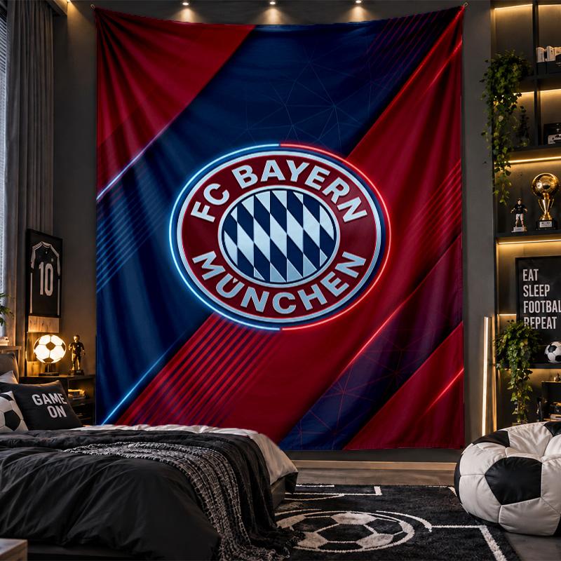 Nástěnná tapiserie s potiskem Bayern Mnichov, látka do obývacího pokoje, ložnice, domácí dekorace