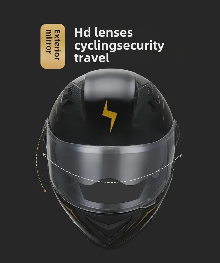 Men's Electric Bike Winter Full Helmet: Motorcycle Style, Safety Certified.