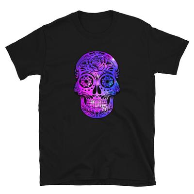 Skull Trippy Hippie Space Blue T-Shirt