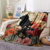 Black Cat Print Flannel Blanket, High Quality Comfortable for All Seasons, Home Decor, Warmth and Comfort, Perfect for Christmas Gifts