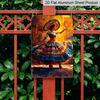 Płaskie 2D 1 szt. 8"x12" Znak Metalowy na Ścianę Cinco De Mayo - Żywy Meksykański Folklor Wzór Czaszki Cukrowej i Kaktusa, Wytrzymały Aluminiowy Wystrój do Domu, Baru