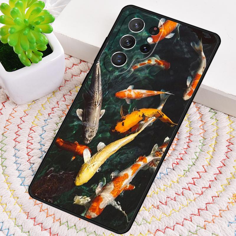 Japanese Koi Fish Art Silicone Phone Case For Samsung Galaxy Note 10 Pro S26 S25 S24 S23 S22 S21 Plus S25Ultra Capa Cover