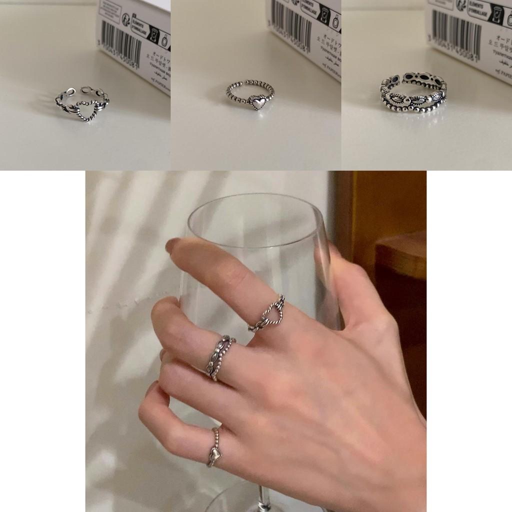 Retro Copper Heart Shaped Ring For Women Chic Adjustable Fashionable And Versatile Accessory