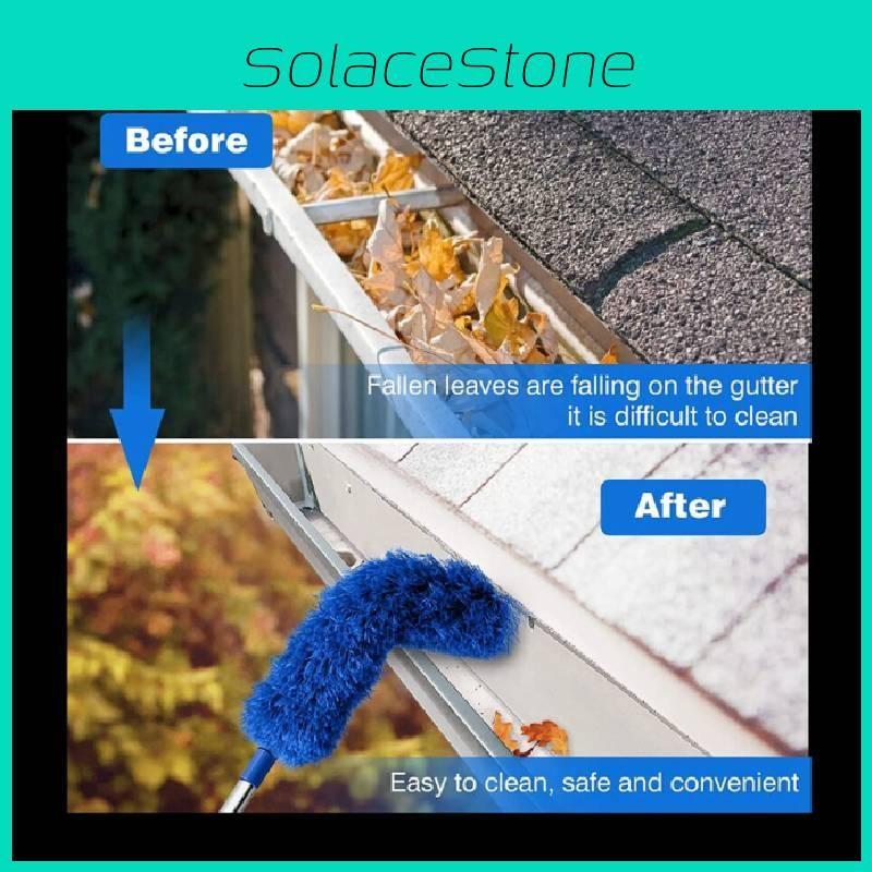 Cleaning Gutter Brush Roofing Tool With Telescopic Extendable Pole Remove Easy
