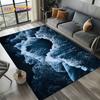 2025 New Style Blue Green Seawater Sea Wave Scenery Carpet Rug for Living Room Bedroom Home Sofa Decoration,Non-slip Floor Mat