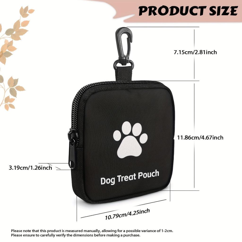 Dog Paw Print Faux Leather Coin & Treat Zipper Pouch – Waterproof & Multi-Functional