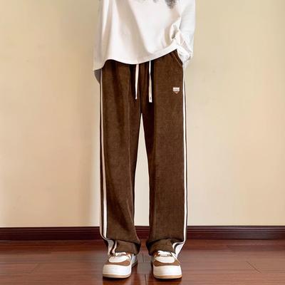 Baggy Striped Sweatpants for Men Straight-Leg Pants Fashion Hip Hop Streetwear Harajuku Trousers Casual Bottoms Y2K Male Clothes Plus Size