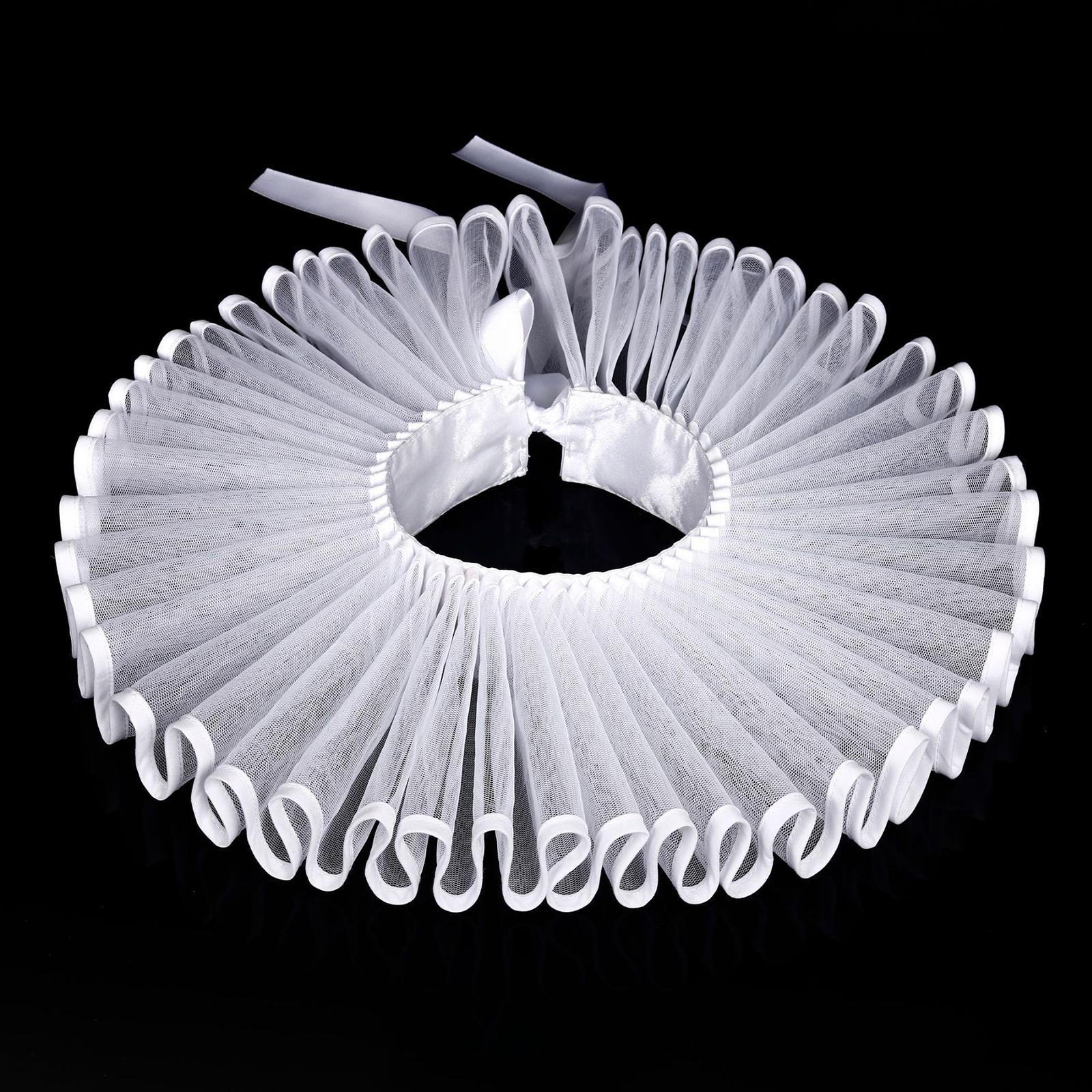 

Елизаветинский воротник-рюш, удобные воротники с рюшами для Хэллоуина, средневековый белый