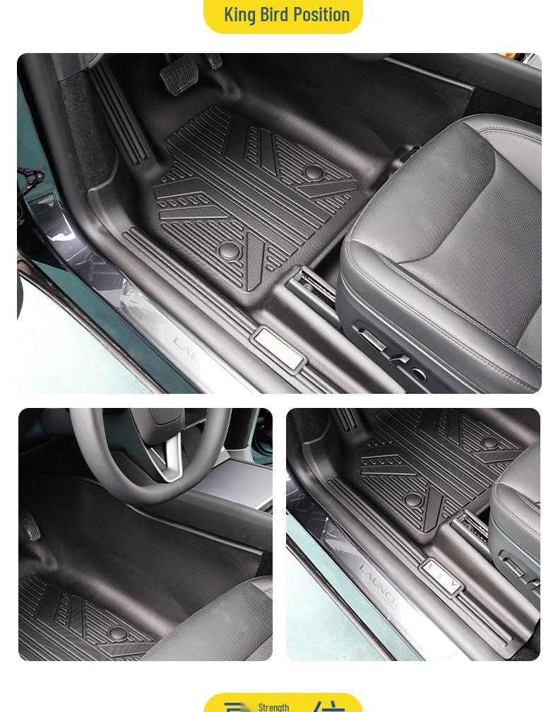 TPE Waterproof Floor Mats for Tesla Model 3 & Model Y - Full Coverage, Custom Fit