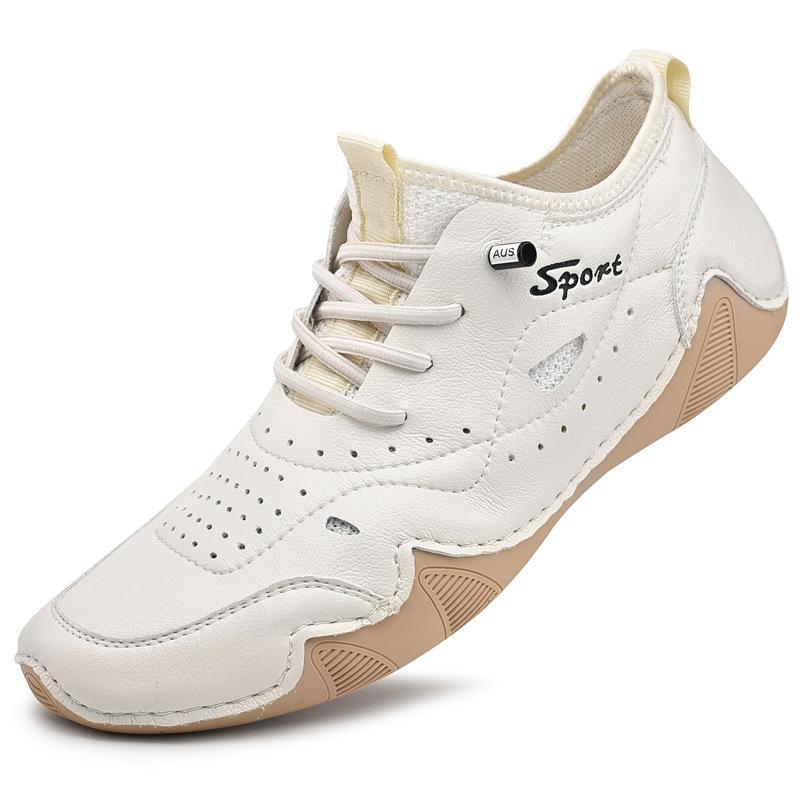 

Мужская обувь Новая обувь Мужская модная обувь Весенне-летняя дышащая мужская спортивная повседневная обувь Кожаная обувь на мягкой подошве 45 бежевый