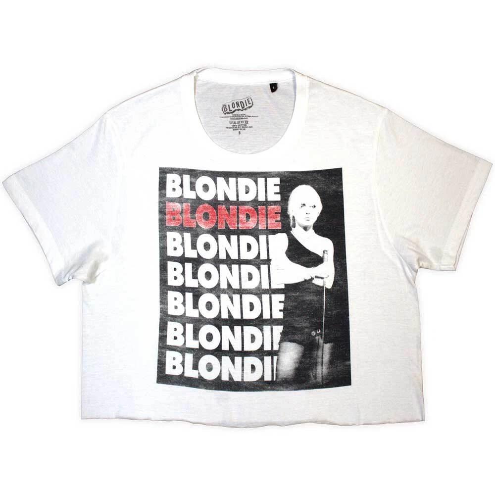 Blondie Ladies Crop Top: Stacked Logo (X-Large) 3XL