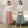 Elegant Hanfu Women's Summer New Butterfly Sweet Chinese Suit Embroidered Suit Hanfu Blouse Skirt Two Piece Set