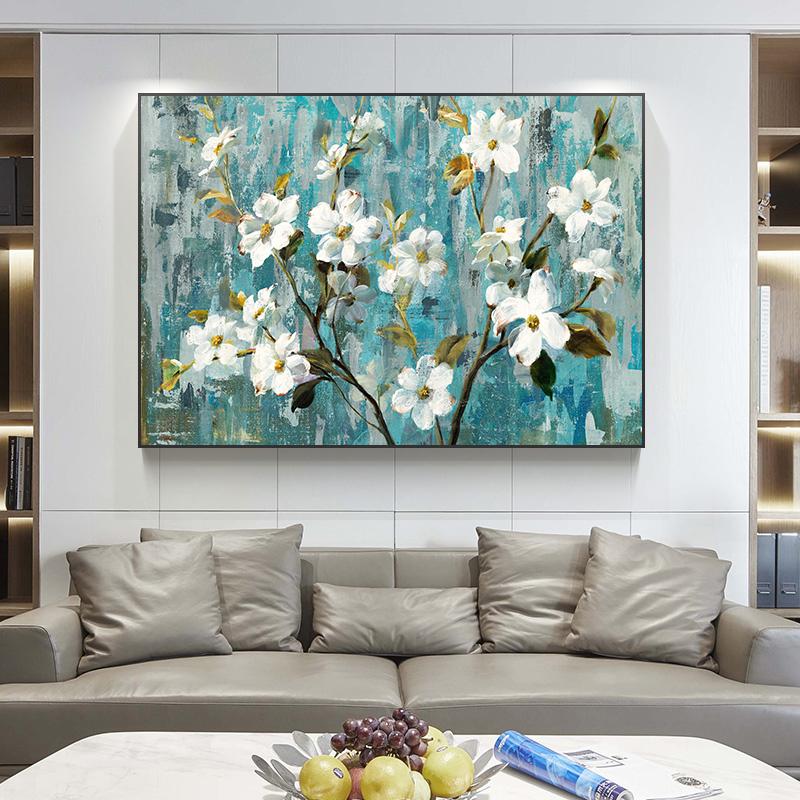 Modern Abstract Painting Printed On Canvas Tree Flowers Art Posters and Prints Wall Art Pictures for Living Room Home Decor No Frame
