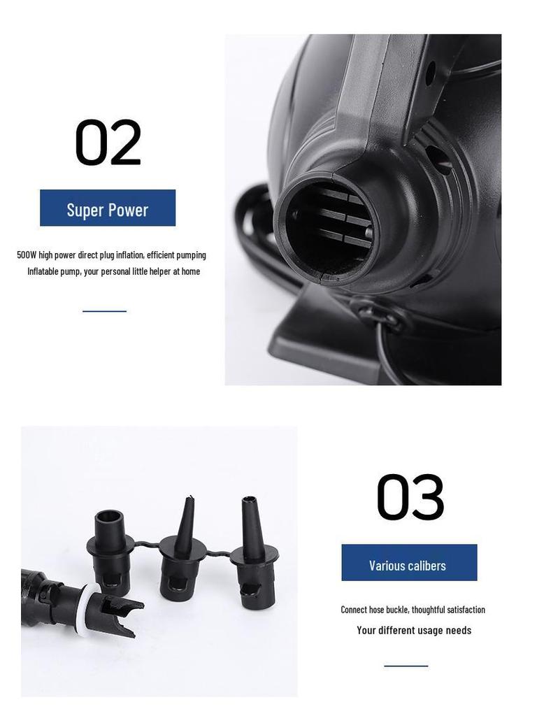 220V High-Power Inflatable Air Pump for Pool Rings, Lifebuoys, Air Mattresses, and Rubber Boats