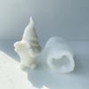 Gnome Candle Silicone Mould Cute Valentines Heart Dwarf Plaster Silicone Mold Old Man Ornaments Mold for DIY Crafts