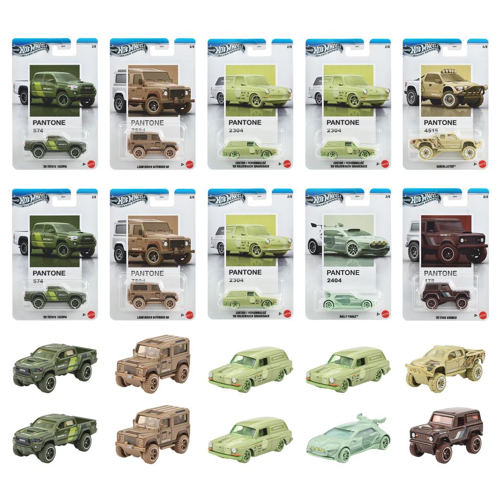 Hot Wheels Pantone Assortment Rally Vehicle Diecast Box of Ages - Off-Road Toys, Cars, 10, 3+, Multi-color JKY47-986B