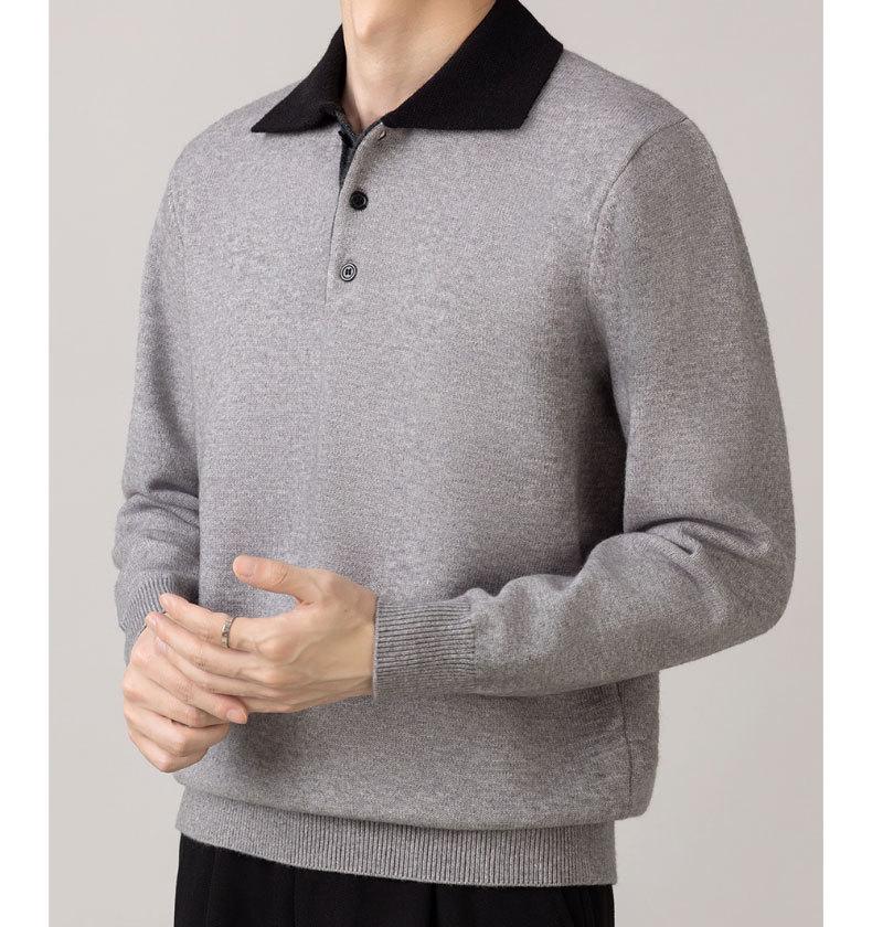 Hochwertige Herren-Patchwork-Strickware - Langarm, Herbst/Winter 2025, Vielseitiger Business Casual Pullover