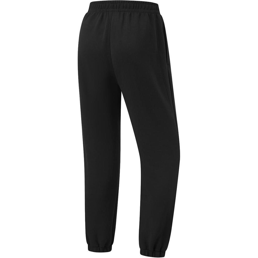 Li Ning Fitness Series Solid Color Casual Loose Breathable Knitted Sports Pants Women bottoms Black AKLU134-4