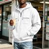 Men's Hooded Jacket with Multiple Pockets Casual Athletic Raglan Sleeve Outerwear