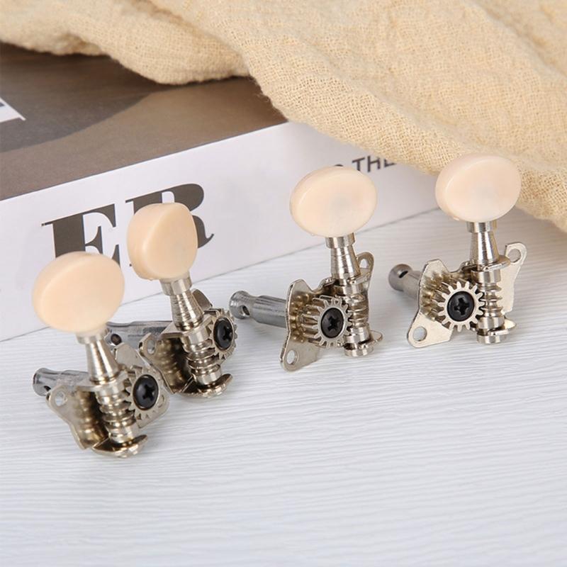 Classical Style Ukulele Tuning Pegs Machine Heads Replacement 2L + 2R Tuners with Mouting Screws Easy To Install
