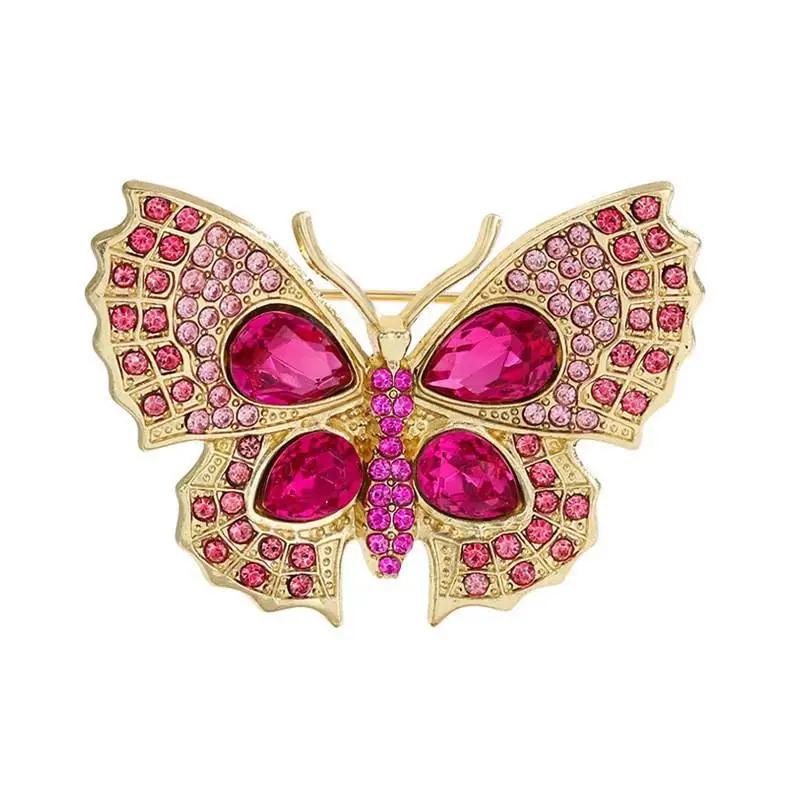 Fashion Light Luxury Crystal Butterfly Brooches For Women Clothing Coat Jewelry Accessories Gifts