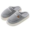 Confinement cotton slippers women's autumn and winter indoor home home home non-slip warm velvet new wool slippers men