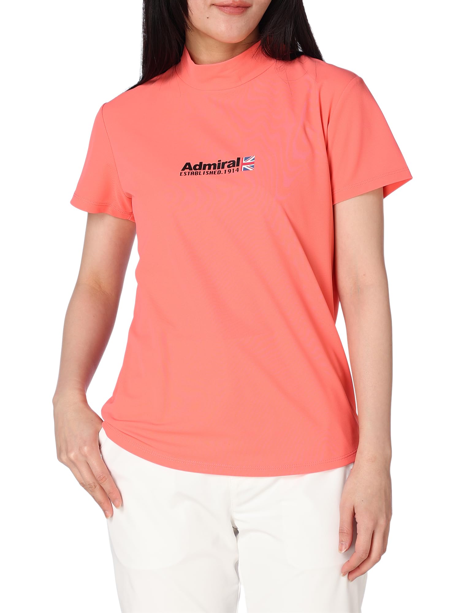 

Женская классическая базовая рубашка с логотипом спереди и воротником-стойкой, Admiral Golf, розовый