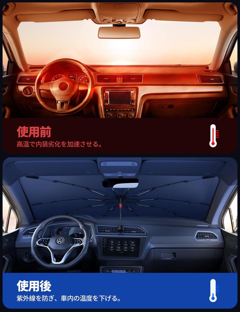 [Parasol wzmocniony włóknem szklanym] 2023 Lamicall Osłona przeciwsłoneczna typu parasol na przednią szybę samochodu: Osłona przeciwsłoneczna samochodowa, samochód