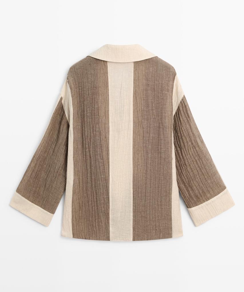 Masimodutti Fluid Texture Linen Blend Blouse