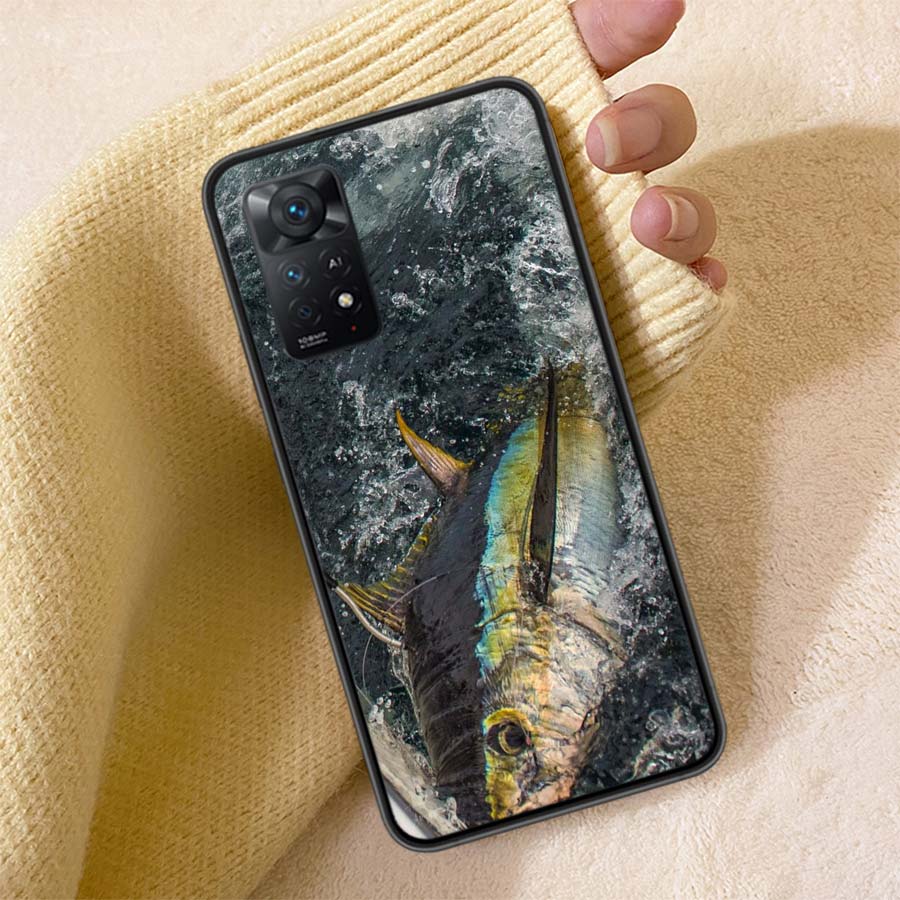 Ocean Sports Fishing for Tuna Phone Case For Redmi Note 13 14 15 Pro Plus 12 13C 12C 15C 9 10 10C 9T 9C 9A TPU Soft Cover Clear