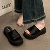 Fashion 2025Summer Women Platform Thick Bottom Slippers Open Toe Slide Ladies Casual Beach Vacation Sandalias