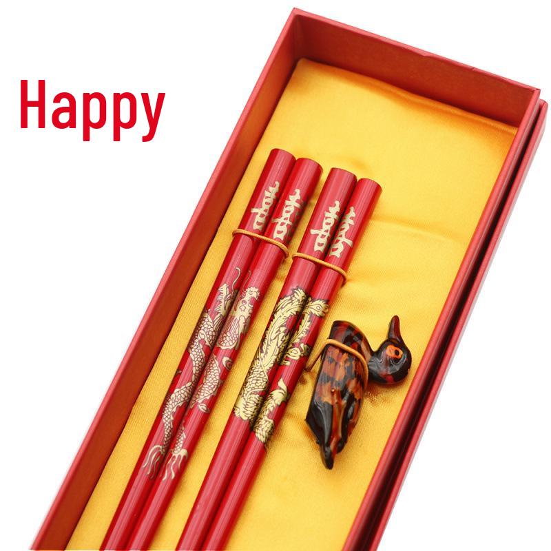 Dragon Pattern Wooden Chopsticks - Ideal for Business, Weddings, Travel, and Special Occasions