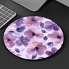 1pc Purple Floral Round Mouse Pad Non-Slip Rubber Surface Desk Accessories Desk Pad Pc Setup Accessories Mouse Mat Rug Computer