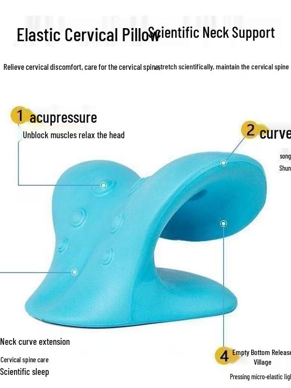 Cervical Spine Pillow with Neck Curvature Corrector & Massager